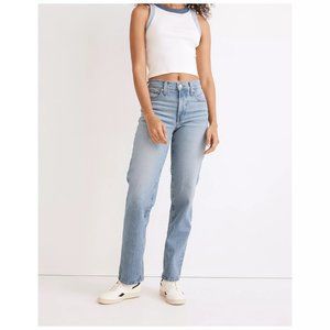 MADEWELL The Mid-Rise Perfect Vintage Straight Jean in Verwood Wash | Size 26